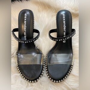 Black Sandals with Transparent Strap size 7
